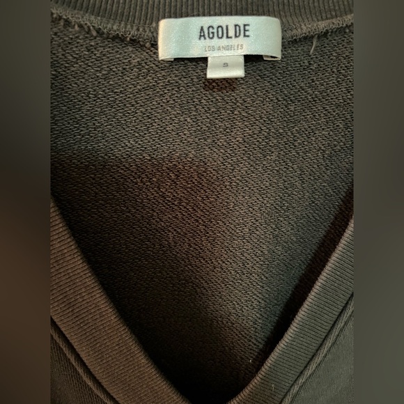 Agolde Charcoaly/green V-Neck Sweatshirt - Picture 4 of 4